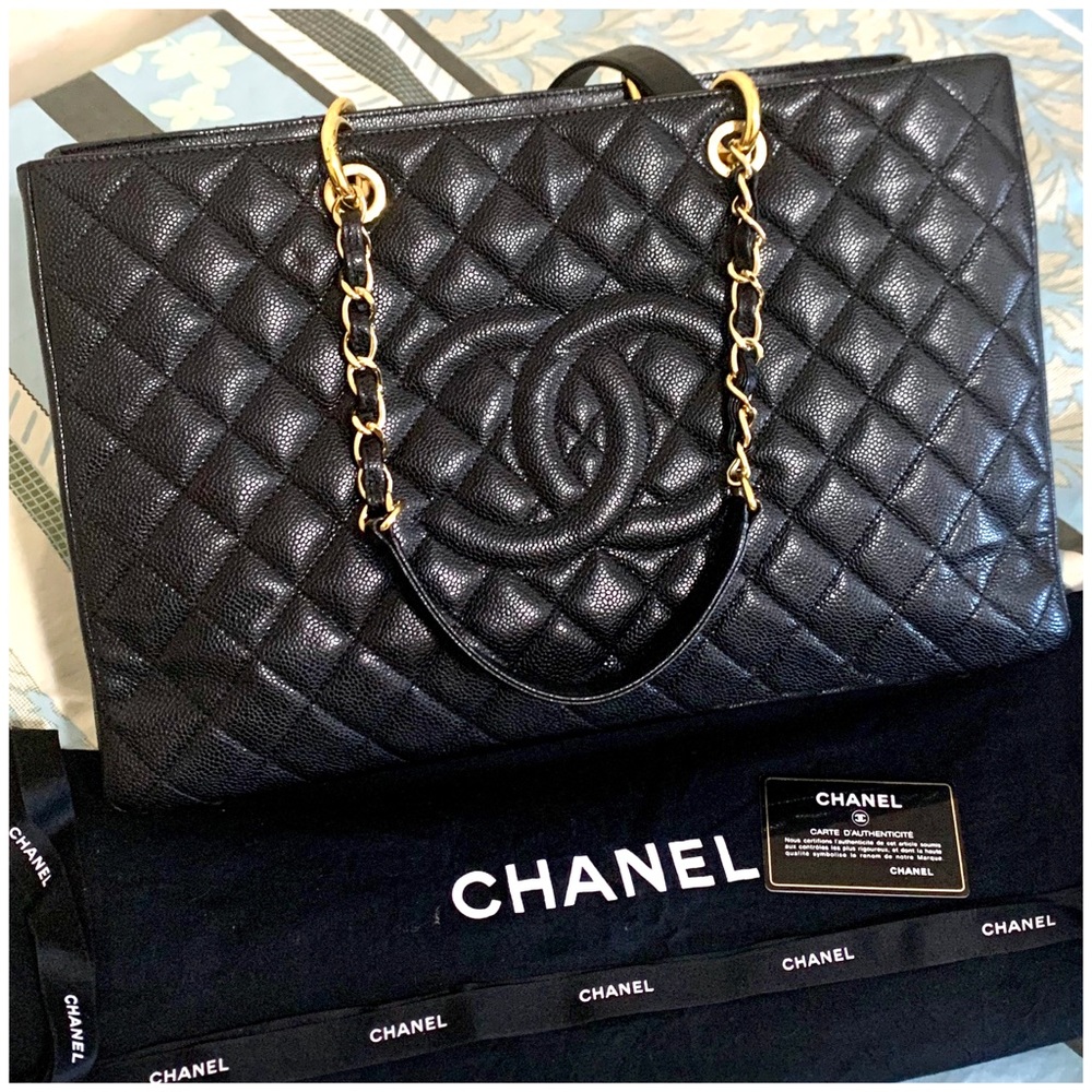 SHARING RARE CHANEL GST XL Caviar Quilted Bag 💗💕 - Picture 1 of 12